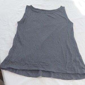 LOFT Charcoal Polka Dot Tank Top.So Soft,100 % Cotton